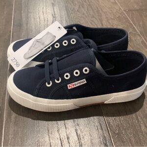 SUPERGA Classic Navy Blue Lace Up Low Top Sneakers New offers welcome